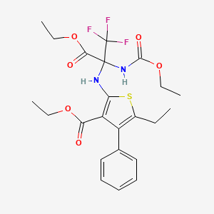 ethyl 2-({1-(ethoxycarbonyl)-1-[(ethoxycarbonyl)amino]-2,2,2-trifluoroethyl}amino)-5-ethyl-4-phenylthiophene-3-carboxylate