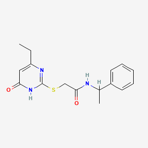 2-[(4-ethyl-6-oxo-1,6-dihydro-2-pyrimidinyl)thio]-N-(1-phenylethyl)acetamide