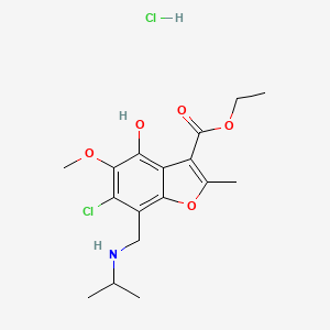 ethyl 6-chloro-4-hydroxy-7-[(isopropylamino)methyl]-5-methoxy-2-methyl-1-benzofuran-3-carboxylate hydrochloride