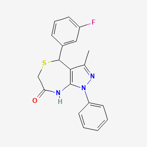4-(3-fluorophenyl)-3-methyl-1-phenyl-4,8-dihydro-1H-pyrazolo[3,4-e][1,4]thiazepin-7(6H)-one