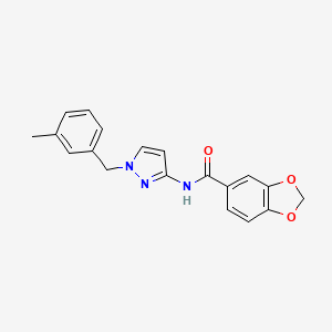 molecular formula C19H17N3O3 B6138162 N-{1-[(3-METHYLPHENYL)METHYL]-1H-PYRAZOL-3-YL}-2H-13-BENZODIOXOLE-5-CARBOXAMIDE 