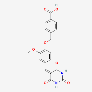 4-({2-methoxy-4-[(2,4,6-trioxotetrahydro-5(2H)-pyrimidinylidene)methyl]phenoxy}methyl)benzoic acid
