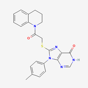 8-{[2-(3,4-dihydro-1(2H)-quinolinyl)-2-oxoethyl]thio}-9-(4-methylphenyl)-1,9-dihydro-6H-purin-6-one