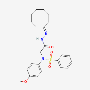 molecular formula C23H29N3O4S B6138261 N-[(N'-CYCLOOCTYLIDENEHYDRAZINECARBONYL)METHYL]-N-(4-METHOXYPHENYL)BENZENESULFONAMIDE 