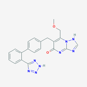 molecular formula C21H18N8O2 B061383 (1,2,4)Triazolo(1,5-a)pyrimidin-5(1H)-one, 7-(methoxymethyl)-6-((2'-(1H-tetrazol-5-yl)(1,1'-biphenyl)-4-yl)methyl)- CAS No. 168152-85-0