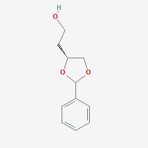 molecular formula C11H14O3 B061385 (4R)-4-(2-Hydroxyethyl)-2-phenyl-1,3-dioxolane CAS No. 187102-96-1