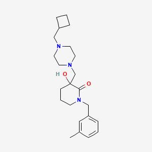 molecular formula C23H35N3O2 B6138575 3-[[4-(Cyclobutylmethyl)piperazin-1-yl]methyl]-3-hydroxy-1-[(3-methylphenyl)methyl]piperidin-2-one 