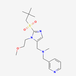 molecular formula C19H30N4O3S B6138603 N-[[2-(2,2-dimethylpropylsulfonyl)-3-(2-methoxyethyl)imidazol-4-yl]methyl]-N-methyl-1-pyridin-3-ylmethanamine 