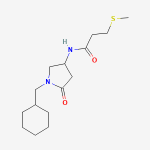 molecular formula C15H26N2O2S B6138759 N-[1-(cyclohexylmethyl)-5-oxo-3-pyrrolidinyl]-3-(methylthio)propanamide 