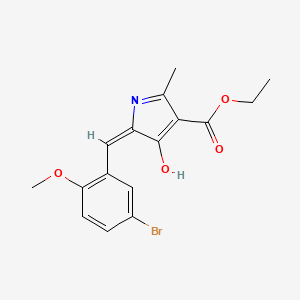 molecular formula C16H16BrNO4 B6138770 ETHYL (5E)-5-[(5-BROMO-2-METHOXYPHENYL)METHYLIDENE]-2-METHYL-4-OXO-4,5-DIHYDRO-1H-PYRROLE-3-CARBOXYLATE 