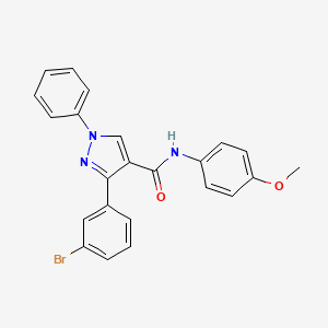 molecular formula C23H18BrN3O2 B6138825 3-(3-bromophenyl)-N-(4-methoxyphenyl)-1-phenylpyrazole-4-carboxamide 