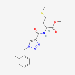 molecular formula C17H22N4O3S B6138922 Methyl 2-[[1-[(2-methylphenyl)methyl]triazole-4-carbonyl]amino]-4-methylsulfanylbutanoate 