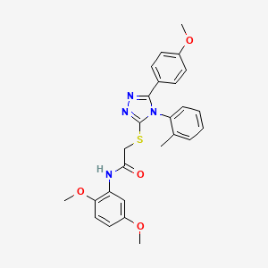 molecular formula C26H26N4O4S B6138938 N~1~-(2,5-DIMETHOXYPHENYL)-2-{[5-(4-METHOXYPHENYL)-4-(2-METHYLPHENYL)-4H-1,2,4-TRIAZOL-3-YL]SULFANYL}ACETAMIDE 
