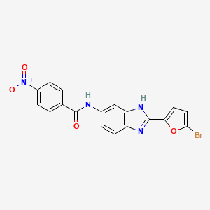 molecular formula C18H11BrN4O4 B6139155 N-[2-(5-bromofuran-2-yl)-3H-benzimidazol-5-yl]-4-nitrobenzamide 