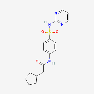 molecular formula C17H20N4O3S B6139181 2-cyclopentyl-N-[4-(pyrimidin-2-ylsulfamoyl)phenyl]acetamide 