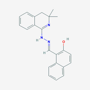 molecular formula C22H21N3O B6139193 1-[(E)-{2-[(1Z)-3,3-DIMETHYL-1,2,3,4-TETRAHYDROISOQUINOLIN-1-YLIDENE]HYDRAZIN-1-YLIDENE}METHYL]NAPHTHALEN-2-OL 