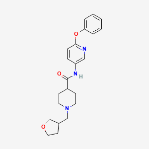 molecular formula C22H27N3O3 B6139334 N-(6-phenoxy-3-pyridinyl)-1-(tetrahydro-3-furanylmethyl)-4-piperidinecarboxamide 