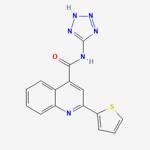 molecular formula C15H10N6OS B6139474 N-(2H-tetrazol-5-yl)-2-thiophen-2-ylquinoline-4-carboxamide 