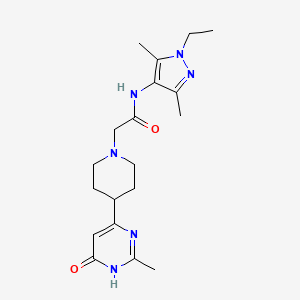 molecular formula C19H28N6O2 B6139485 N-(1-ethyl-3,5-dimethylpyrazol-4-yl)-2-[4-(2-methyl-6-oxo-1H-pyrimidin-4-yl)piperidin-1-yl]acetamide 