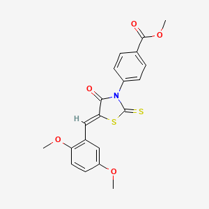 molecular formula C20H17NO5S2 B6139489 methyl 4-[(5Z)-5-(2,5-dimethoxybenzylidene)-4-oxo-2-thioxo-1,3-thiazolidin-3-yl]benzoate 
