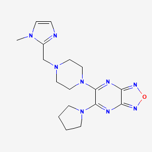molecular formula C17H23N9O B6139532 5-[4-[(1-Methylimidazol-2-yl)methyl]piperazin-1-yl]-6-pyrrolidin-1-yl-[1,2,5]oxadiazolo[3,4-b]pyrazine 
