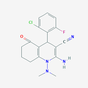 molecular formula C18H18ClFN4O B6139569 2-amino-4-(2-chloro-6-fluorophenyl)-1-(dimethylamino)-5-oxo-1,4,5,6,7,8-hexahydroquinoline-3-carbonitrile 