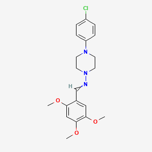 molecular formula C20H24ClN3O3 B6139762 N-[4-(4-chlorophenyl)piperazin-1-yl]-1-(2,4,5-trimethoxyphenyl)methanimine 