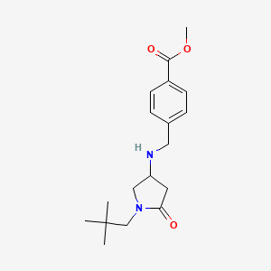 molecular formula C18H26N2O3 B6139811 Methyl 4-[[[1-(2,2-dimethylpropyl)-5-oxopyrrolidin-3-yl]amino]methyl]benzoate 