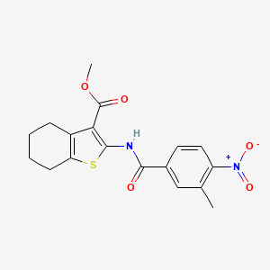 molecular formula C18H18N2O5S B6139888 METHYL 2-(3-METHYL-4-NITROBENZAMIDO)-4,5,6,7-TETRAHYDRO-1-BENZOTHIOPHENE-3-CARBOXYLATE 