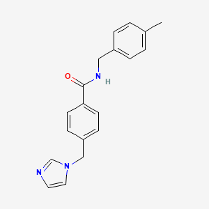 molecular formula C19H19N3O B6139901 4-(imidazol-1-ylmethyl)-N-[(4-methylphenyl)methyl]benzamide 