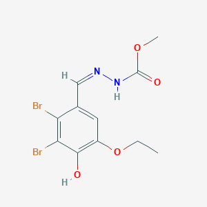 molecular formula C11H12Br2N2O4 B6139931 methyl N-[(Z)-(2,3-dibromo-5-ethoxy-4-hydroxyphenyl)methylideneamino]carbamate 