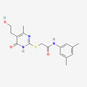 molecular formula C17H21N3O3S B6139935 N-(3,5-dimethylphenyl)-2-[[5-(2-hydroxyethyl)-4-methyl-6-oxo-1H-pyrimidin-2-yl]sulfanyl]acetamide 