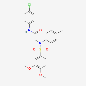 molecular formula C23H23ClN2O5S B6139997 N-(4-CHLOROPHENYL)-2-[N-(4-METHYLPHENYL)3,4-DIMETHOXYBENZENESULFONAMIDO]ACETAMIDE 