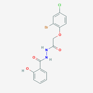 molecular formula C15H12BrClN2O4 B6140047 N'-[2-(2-bromo-4-chlorophenoxy)acetyl]-2-hydroxybenzohydrazide 