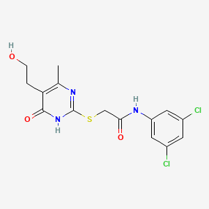 molecular formula C15H15Cl2N3O3S B6140063 N-(3,5-dichlorophenyl)-2-[[5-(2-hydroxyethyl)-4-methyl-6-oxo-1H-pyrimidin-2-yl]sulfanyl]acetamide 