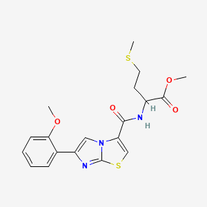 molecular formula C19H21N3O4S2 B6140224 methyl N-{[6-(2-methoxyphenyl)imidazo[2,1-b][1,3]thiazol-3-yl]carbonyl}methioninate 