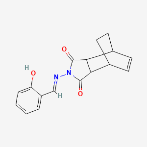 molecular formula C17H16N2O3 B6140362 2-{[(E)-(2-hydroxyphenyl)methylidene]amino}-3a,4,7,7a-tetrahydro-1H-4,7-ethanoisoindole-1,3(2H)-dione 