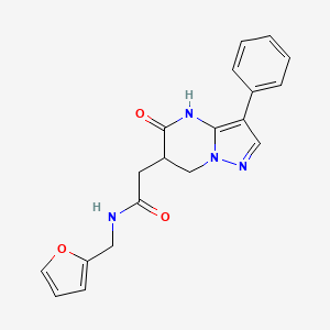 molecular formula C19H18N4O3 B6140410 N-(furan-2-ylmethyl)-2-(5-oxo-3-phenyl-6,7-dihydro-4H-pyrazolo[1,5-a]pyrimidin-6-yl)acetamide 