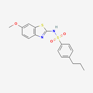 molecular formula C17H18N2O3S2 B6140464 N-(6-METHOXY-13-BENZOTHIAZOL-2-YL)-4-PROPYLBENZENE-1-SULFONAMIDE 