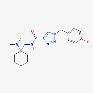 molecular formula C19H26FN5O B6140665 N-{[1-(dimethylamino)cyclohexyl]methyl}-1-(4-fluorobenzyl)-1H-1,2,3-triazole-4-carboxamide 