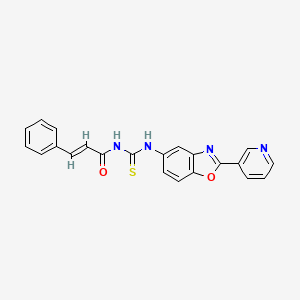 molecular formula C22H16N4O2S B6140693 (2E)-3-phenyl-N-{[2-(pyridin-3-yl)-1,3-benzoxazol-5-yl]carbamothioyl}prop-2-enamide 