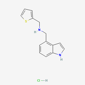 molecular formula C14H15ClN2S B6140749 N-((1H-Indol-4-yl)methyl)-1-(thiophen-2-yl)methanamine hydrochloride 