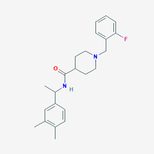 molecular formula C23H29FN2O B6140771 N-[1-(3,4-dimethylphenyl)ethyl]-1-[(2-fluorophenyl)methyl]piperidine-4-carboxamide 