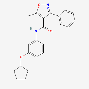 molecular formula C22H22N2O3 B6140824 N-(3-cyclopentyloxyphenyl)-5-methyl-3-phenyl-1,2-oxazole-4-carboxamide 