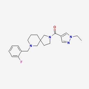 molecular formula C21H27FN4O B6140837 (1-Ethylpyrazol-4-yl)-[9-[(2-fluorophenyl)methyl]-2,9-diazaspiro[4.5]decan-2-yl]methanone 