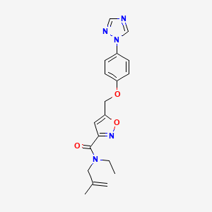 molecular formula C19H21N5O3 B6140872 N-ethyl-N-(2-methylprop-2-enyl)-5-[[4-(1,2,4-triazol-1-yl)phenoxy]methyl]-1,2-oxazole-3-carboxamide 