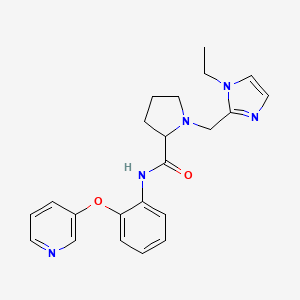 molecular formula C22H25N5O2 B6140992 1-[(1-ethylimidazol-2-yl)methyl]-N-(2-pyridin-3-yloxyphenyl)pyrrolidine-2-carboxamide 