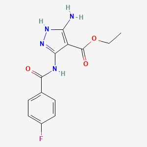 molecular formula C13H13FN4O3 B6141379 ethyl 5-amino-3-[(4-fluorobenzoyl)amino]-1H-pyrazole-4-carboxylate 