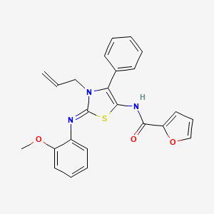 molecular formula C24H21N3O3S B6141478 N-{2-[(2-methoxyphenyl)imino]-4-phenyl-3-(prop-2-en-1-yl)-2,3-dihydro-1,3-thiazol-5-yl}furan-2-carboxamide 