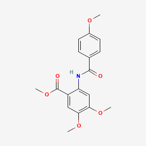 molecular formula C18H19NO6 B6141620 methyl 4,5-dimethoxy-2-[(4-methoxybenzoyl)amino]benzoate 